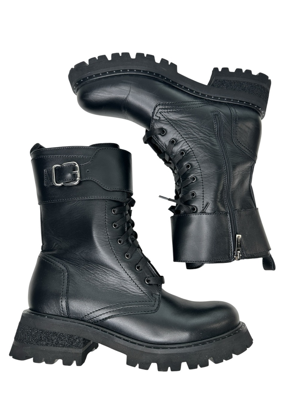 La Canadienne Women's Cody Lace Up Buckled Booties Black Sz: 8 - Picture 8 of 13